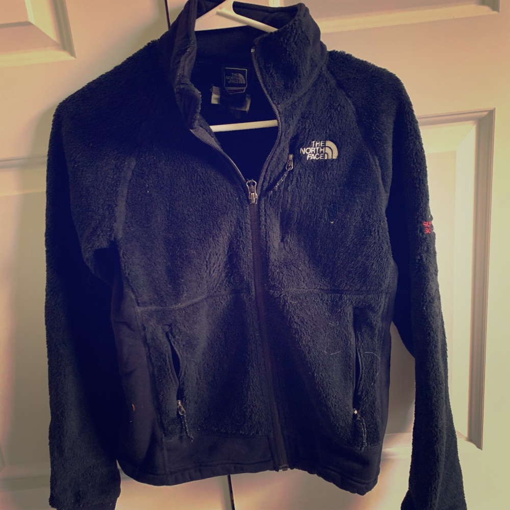 Black The North Face fall fleece jacket